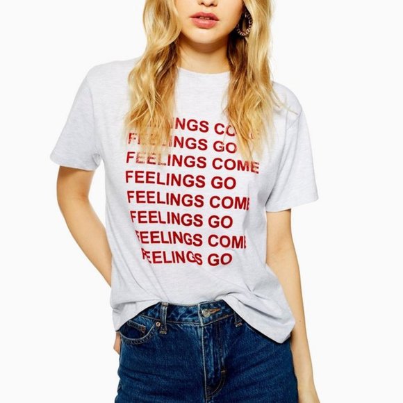 Topshop 'Feelings Come' T-Shirt - Picture 1 of 4